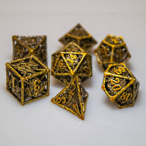 Game Master Dice Dice > Other Dice Hollow Dragon Shield Metal Dice Set 46254332 METAL-HDS-GOLD