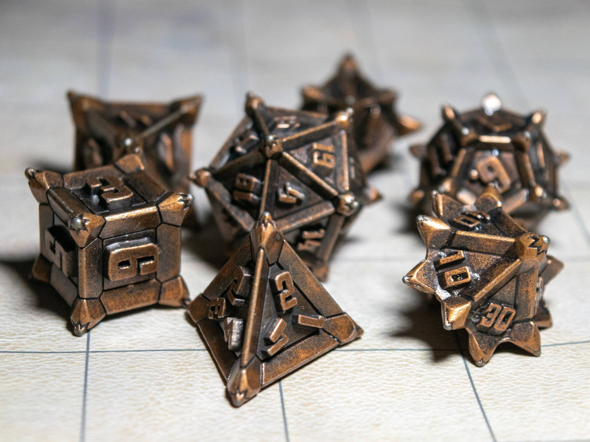 Game Master Dice Dice > Other Dice Spiky Bronze Dice Set 45992188 METAL-SPIKY