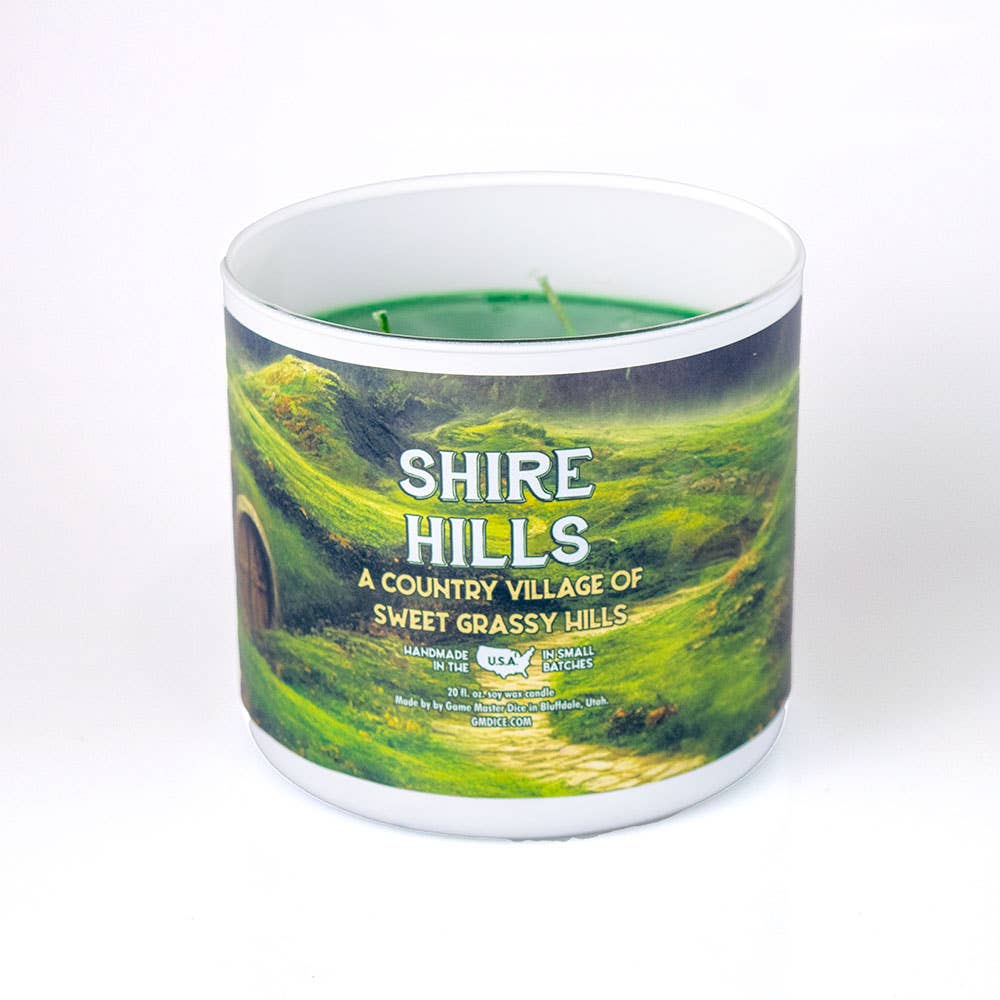 Game Master Dice Shire Hills Candle: 8oz Tin