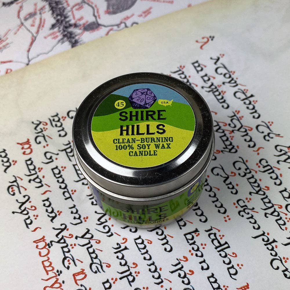 Game Master Dice Shire Hills Candle: 8oz Tin