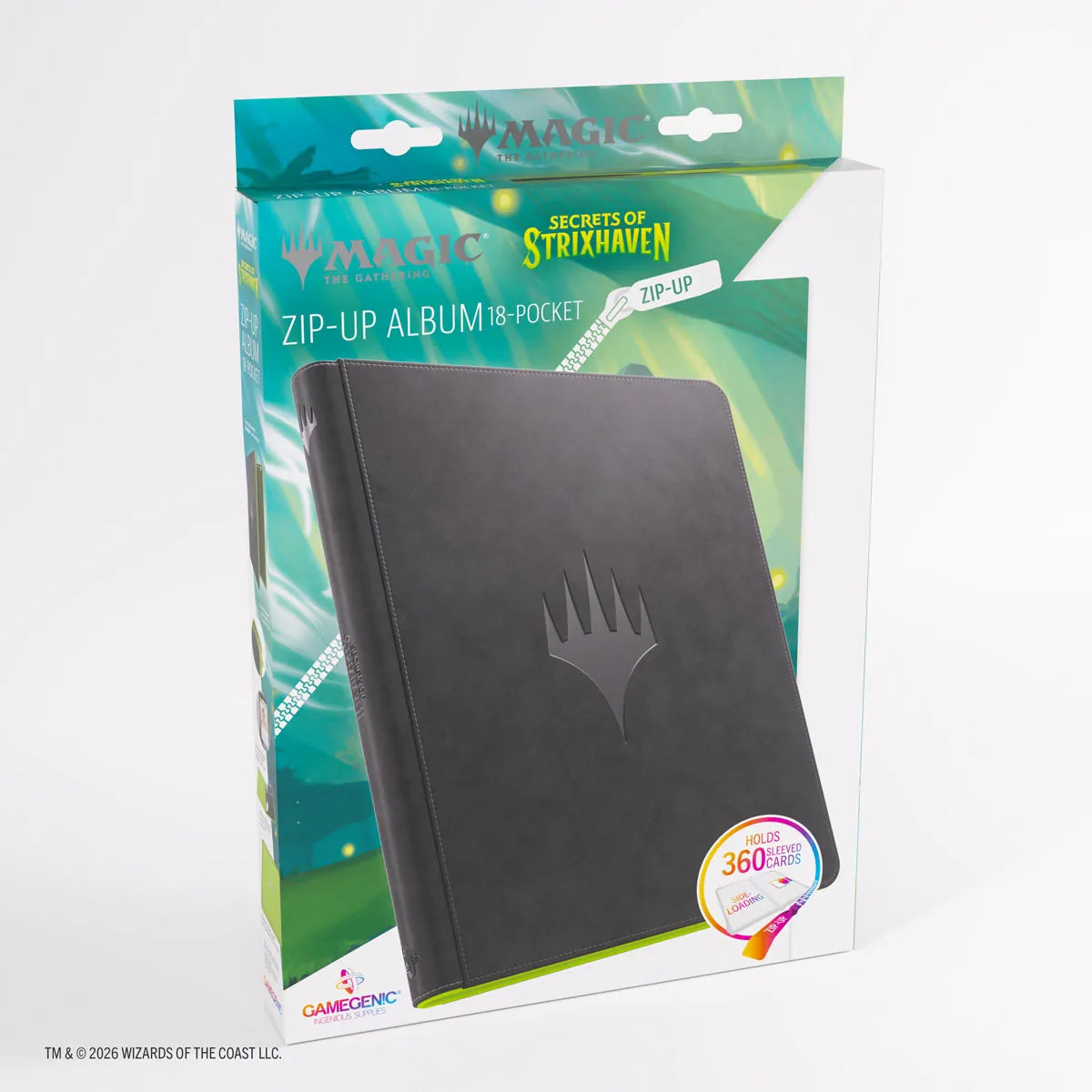 Gamegenic Game Supplies > Card Binders Magic: The Gathering | Secrets of Strixhaven Prime Zip-Up Album 18-Pocket - Black/Green 4251715423790 GGS31071ML