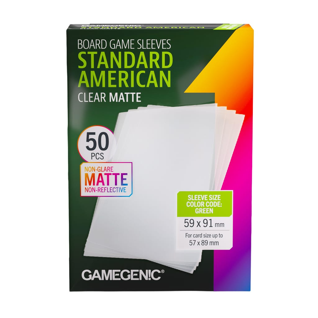 Gamegenic Game Supplies > Card Sleeves Board Game Sleeves Standard American Clear Matte 4251715419908 GGS10189ML
