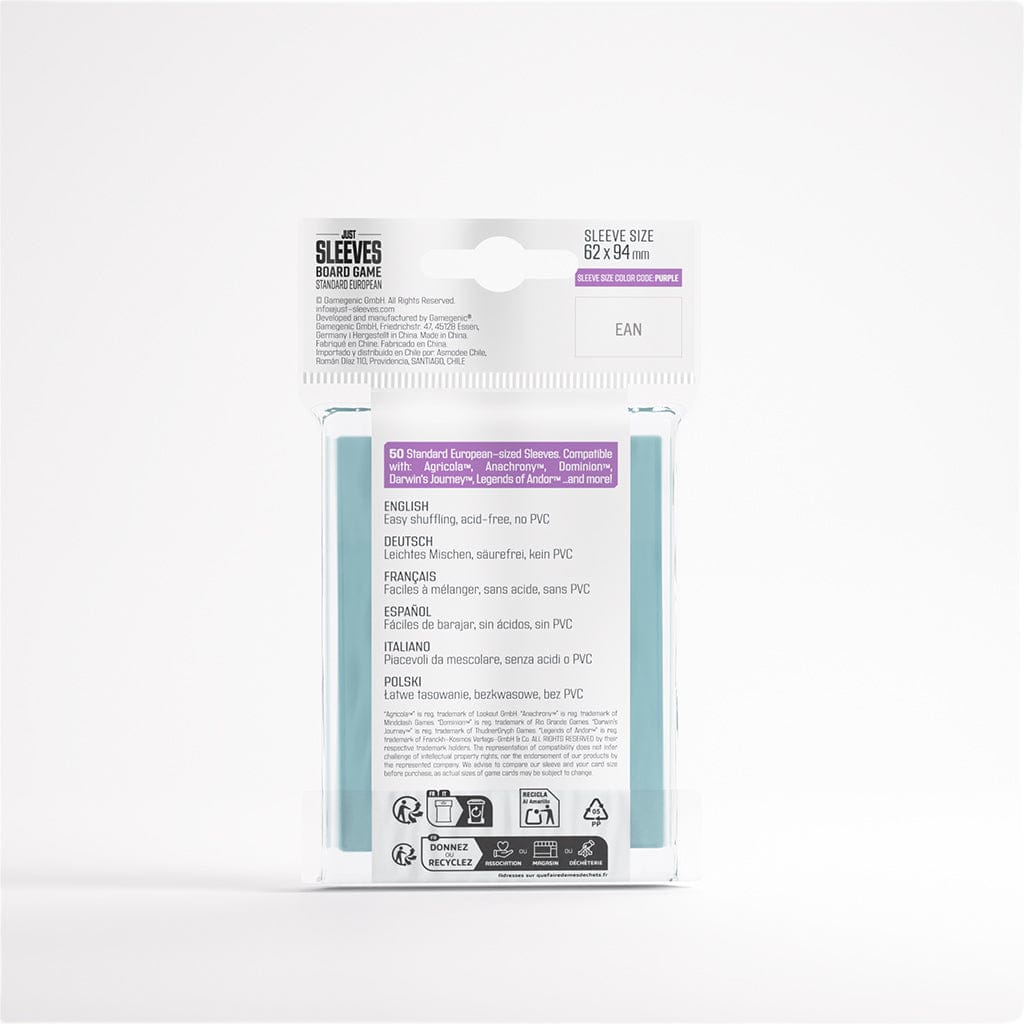 Gamegenic Game Supplies > Card Sleeves Just Sleeves - Standard European (50) 4251715420737 GGX10022ML