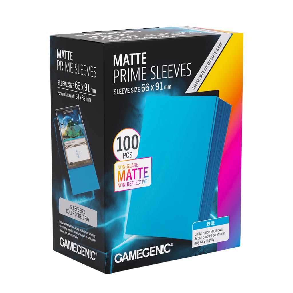 Gamegenic Game Supplies > Card Sleeves Matte Prime Sleeves Blue 66x91 4251715419502 GGS10149ML