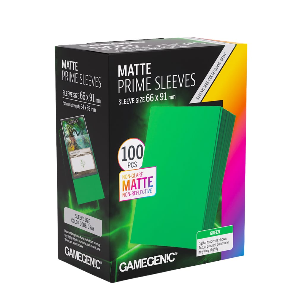 Gamegenic Game Supplies > Card Sleeves Matte Prime Sleeves Green 66x91 4251715419526 GGS10151ML