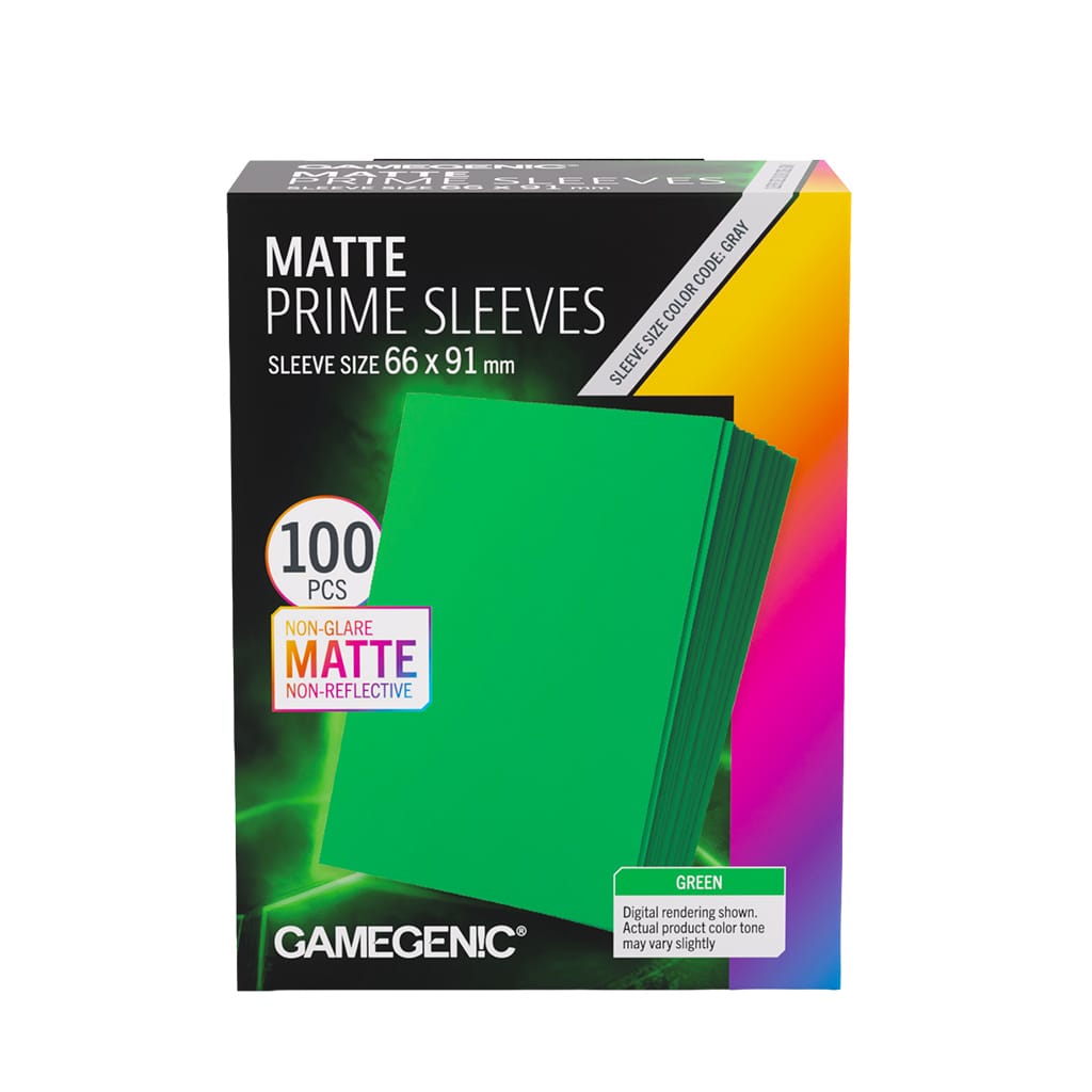 Gamegenic Game Supplies > Card Sleeves Matte Prime Sleeves Green 66x91 4251715419526 GGS10151ML
