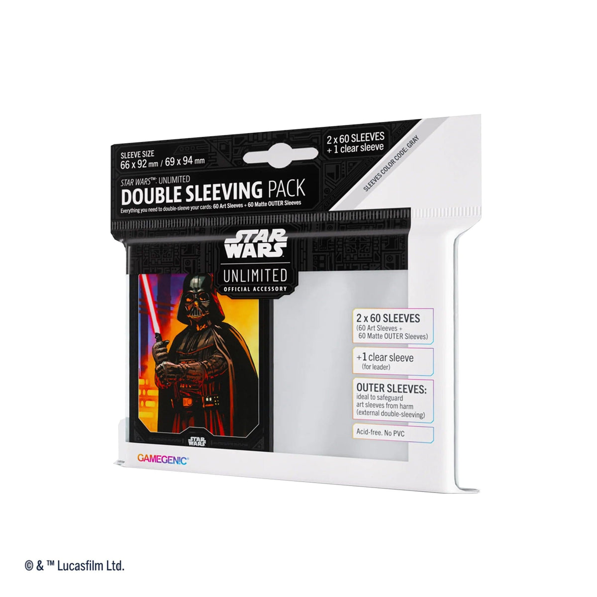 Gamegenic Game Supplies > Card Sleeves Star Wars: Unlimited Art Sleeves Double Sleeving Pack - Darth Vader 4251715414026