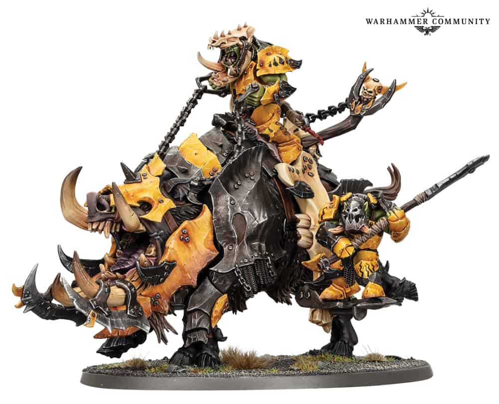 Games Workshop Tabletop Games > Games Workshop > Age of Sigmar Warhammer Age of Sigmar - Orruk Warclans: Tuskboss on Maw-Grunta 5011921201211 89-81