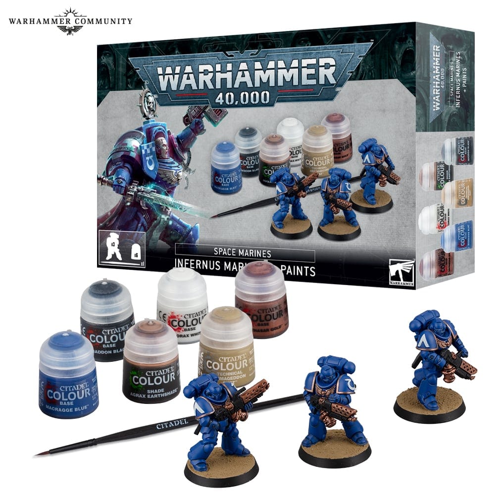 Games Workshop Tabletop Games > Games Workshop > Warhammer 40k > Space Marines Warhammer - 40k: Space Marines - Infernus Marines & Paints 5011921196876 60-11