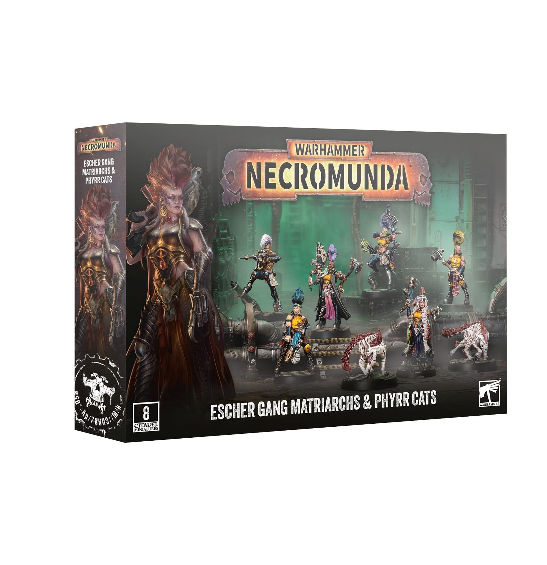 Games Workshop Tabletop Games > Games Workshop > Necromunda WARHAMMER NECROMUNDA: ESCHER GANG MATRIARCHS & PHYRR CATS 5011921252800 301-75