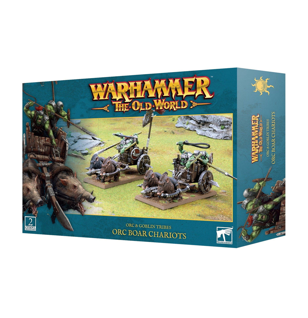 Games Workshop Tabletop Games > Games Workshop > The Old World Warhammer - The Old World -Orc & Goblin Tribes: Orc Boar Chariots 5011921206308 09-07