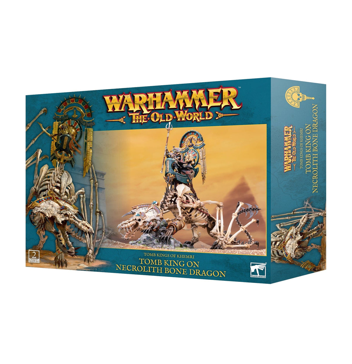 Games Workshop Tabletop Games > Games Workshop > The Old World Warhammer - The Old World - Tomb King on Necrolith Bone Dragon 5011921217403 07-08