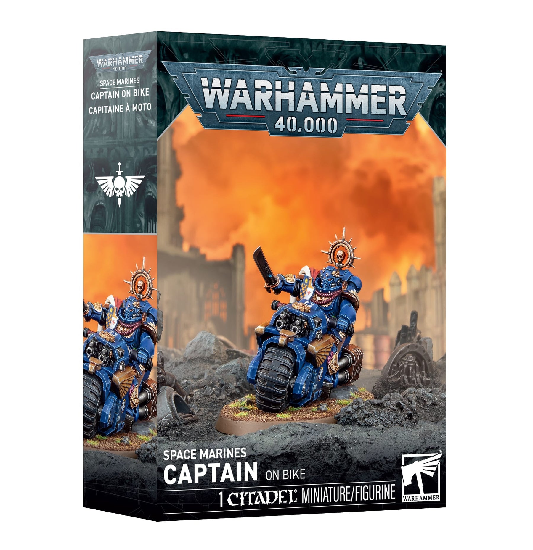 Games Workshop Tabletop Games > Games Workshop > Warhammer 40k > Space Marines Warhammer 40K - Space Marines: Captain On Bike 5011921267569 48-113