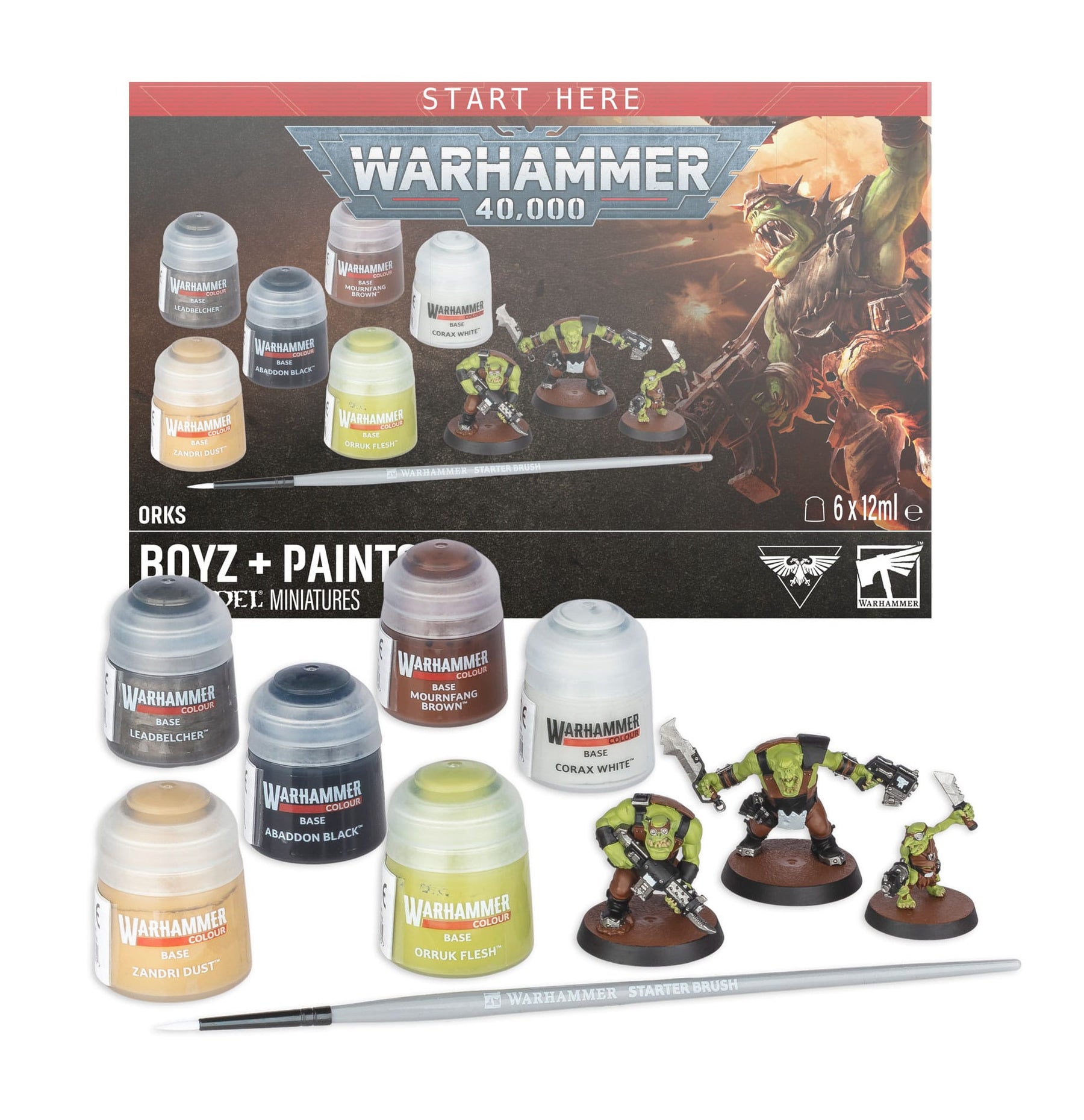 Games Workshop Tabletop Games > Games Workshop > Warhammer 40k > Starter Sets Warhammer 40K - Orks + Paints Set 5011921268566 60-05