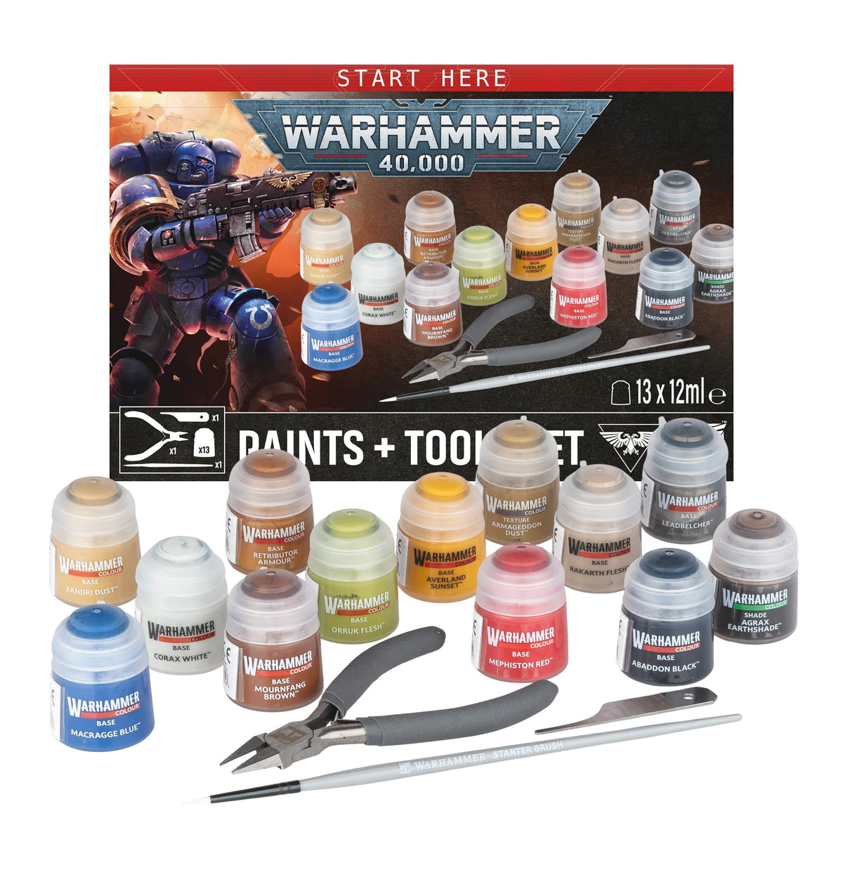 Games Workshop Tabletop Games > Games Workshop > Warhammer 40k > Starter Sets Warhammer 40K - Paints + Tools Set 5011921260263 60-12