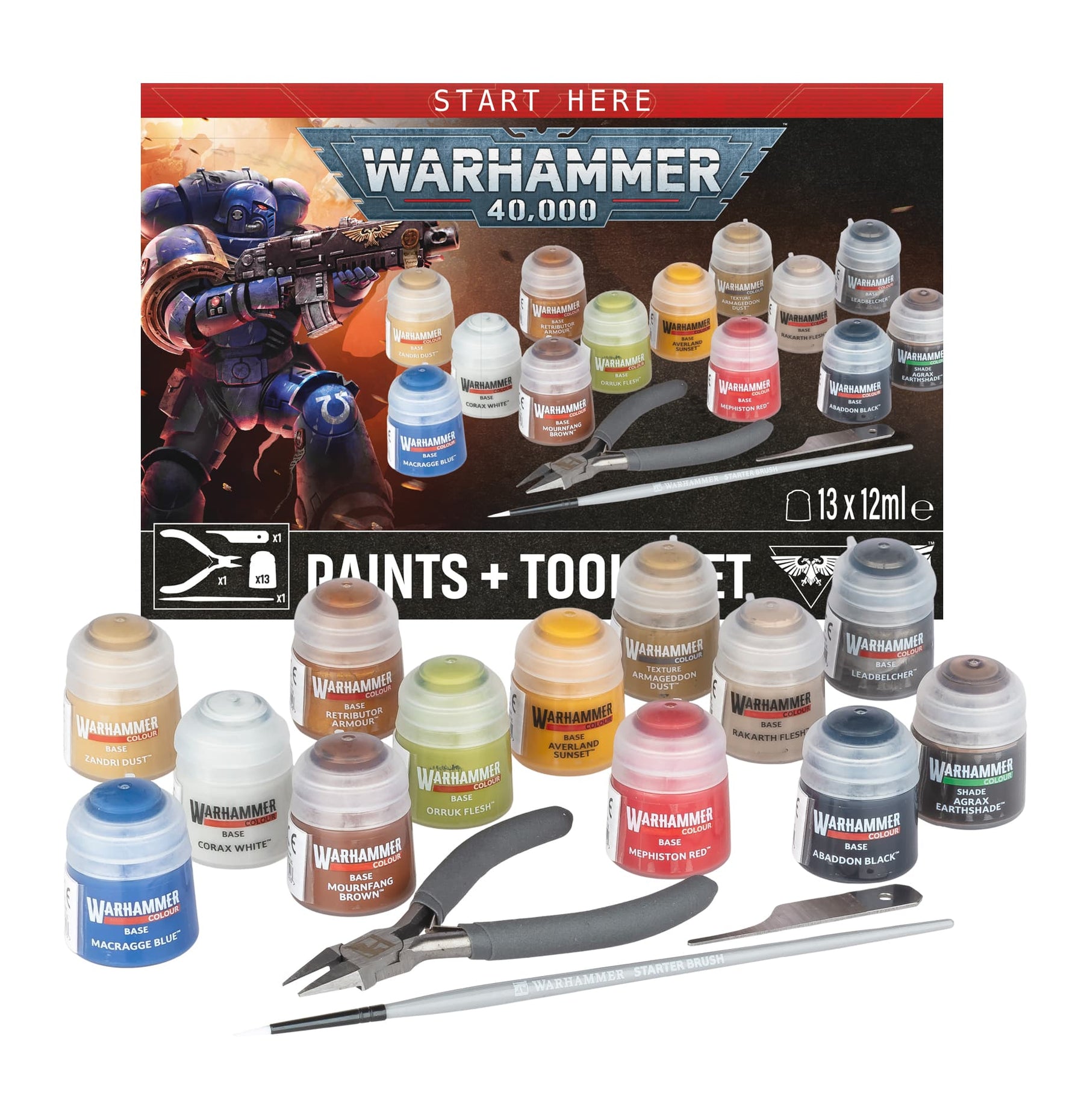 Games Workshop Tabletop Games > Games Workshop > Warhammer 40k > Starter Sets Warhammer 40K - Paints + Tools Set 5011921260263 60-12