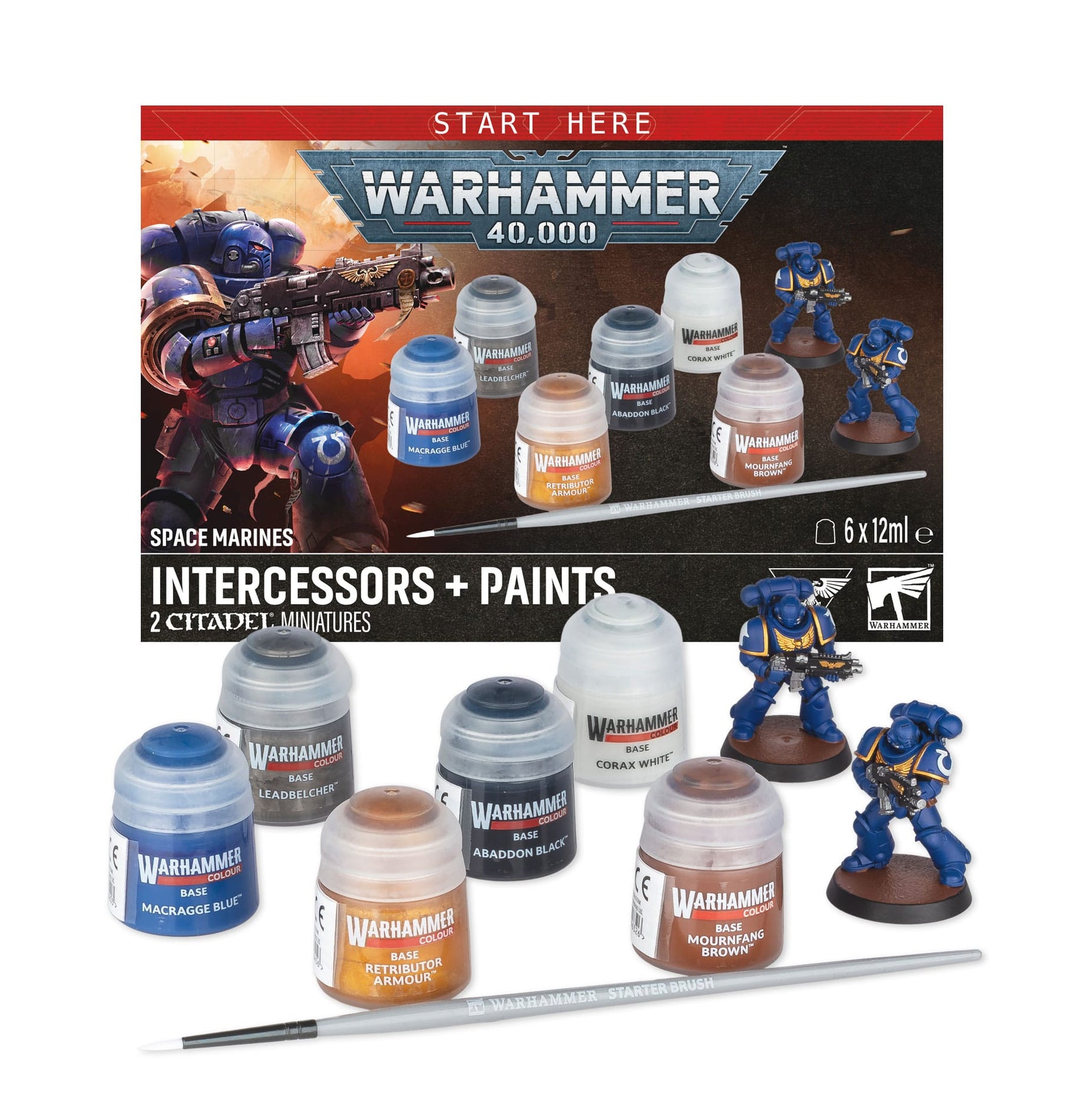 Games Workshop Tabletop Games > Games Workshop > Warhammer 40k > Starter Sets Warhammer 40K: Space Marines - Intercessors + Paints 5011921260331 60-11