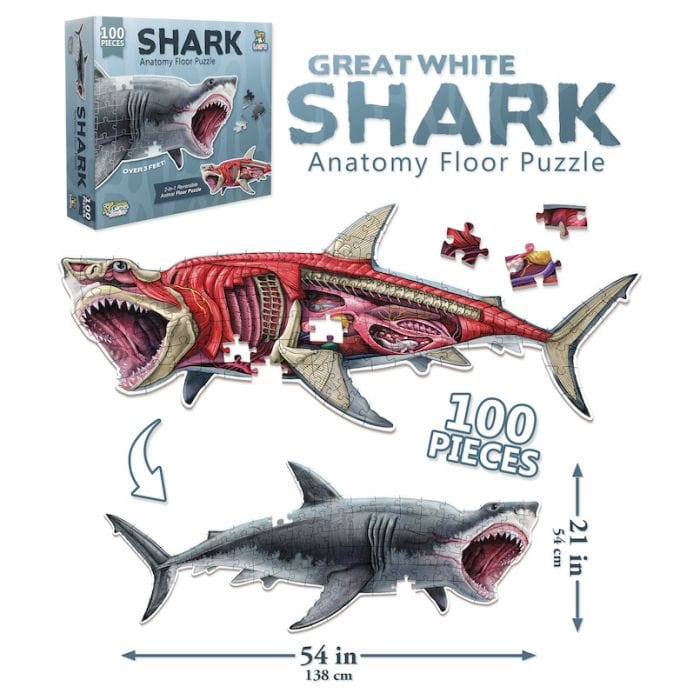 Puzzle: Animal Anatomy - Floor Puzzle: Shark 100 Piece