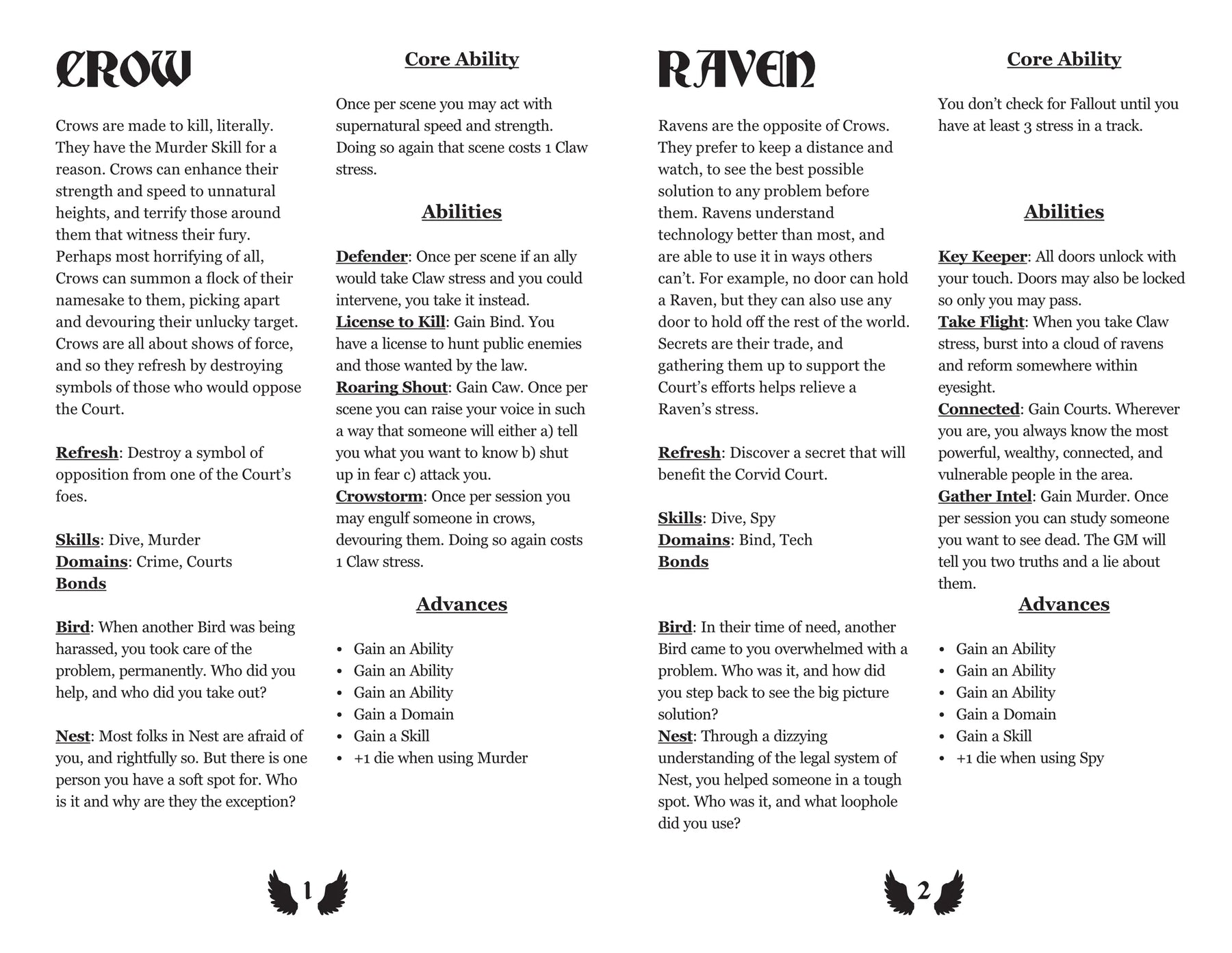Gila RPGs Tabletop Games > Role-Playing Games Corvid Court Aviary Edition 46589948 46589948