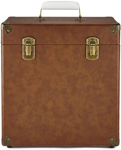 GPO Music > Music Supplies GPO Retro SWB18BRO 12" Vinyl Record Case 35 Count Capacity with Removable Lid - Brown 5060237570849 GPO70849