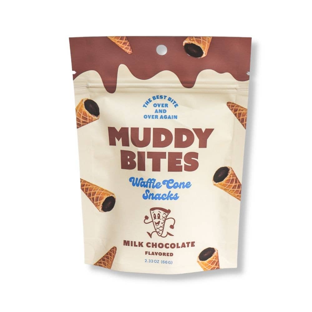 Grandpa Joe's Candy Shop Muddy Bites Waffle Cone Snacks, Milk Choc, 2.33oz, 12ct 10131