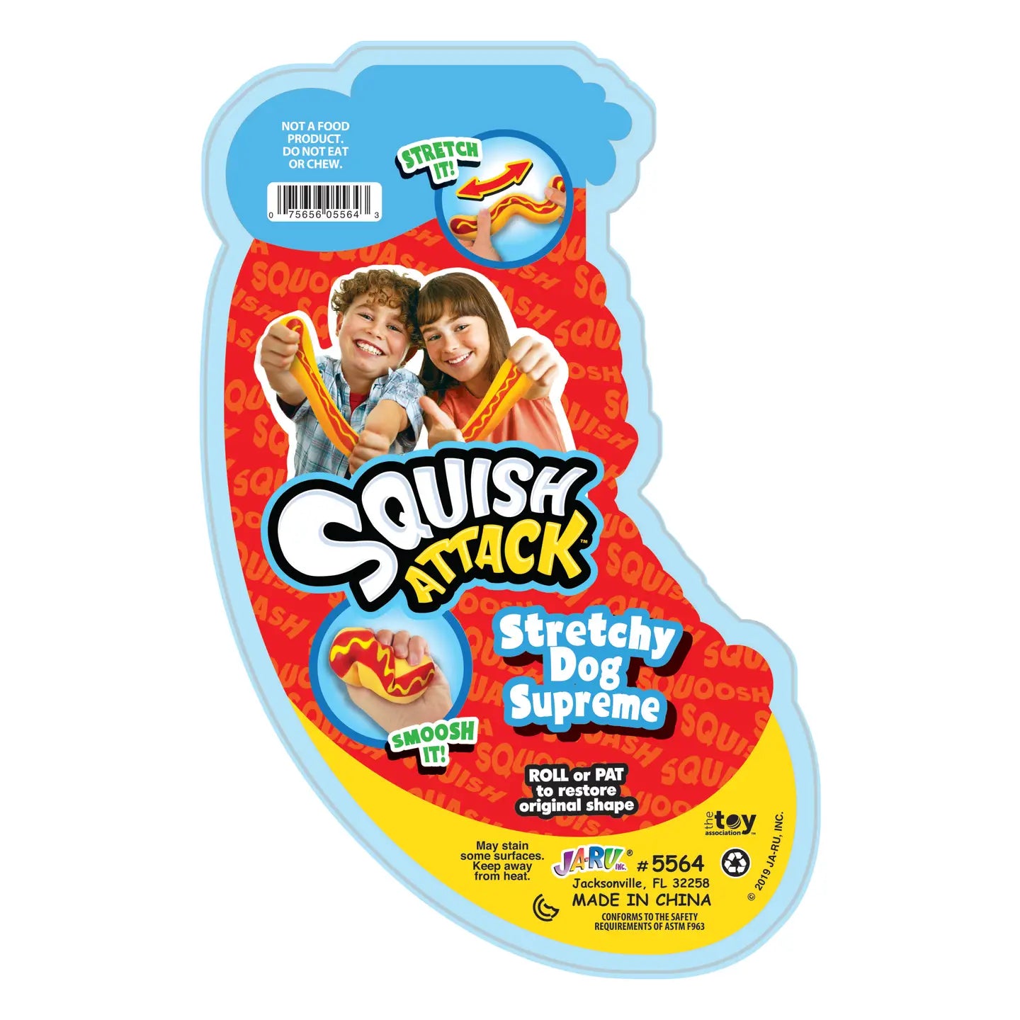 Grandpa Joe's Candy Shop Toys > Fidget Toys Squish Attack Stretchy Hot Dog Supreme 075656055643 50310