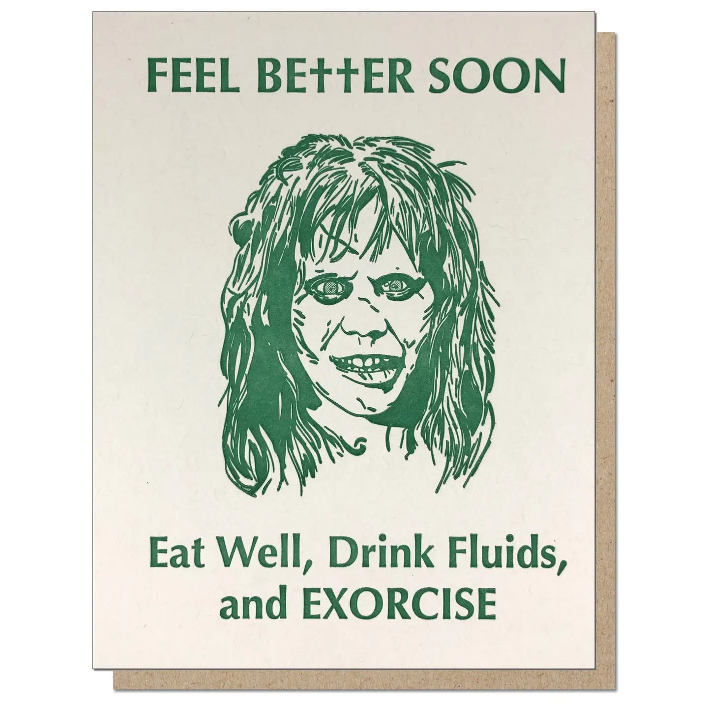Guttersnipe Press Greetings Stationery > Greeting Cards Exorcist Get Well Card 5012
