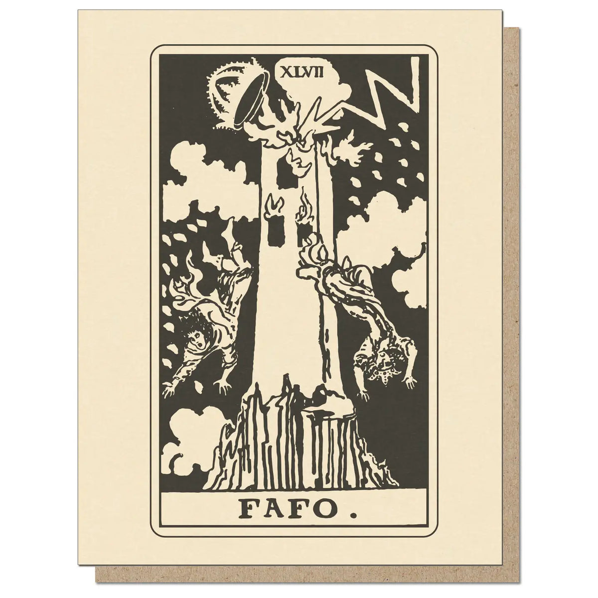 Guttersnipe Press Greetings Stationery > Greeting Cards FAFO Tower Tarot Greeting Card 1153