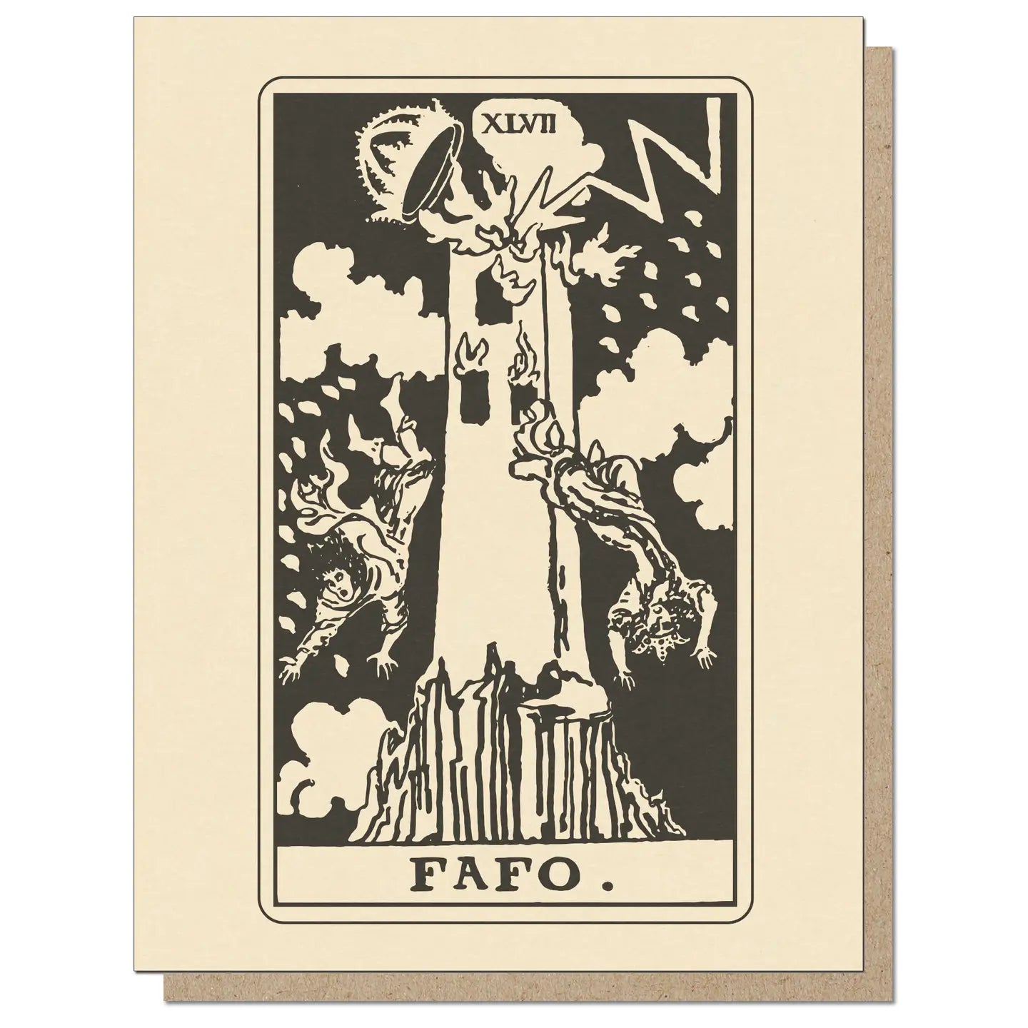 Guttersnipe Press Greetings Stationery > Greeting Cards FAFO Tower Tarot Greeting Card 1153