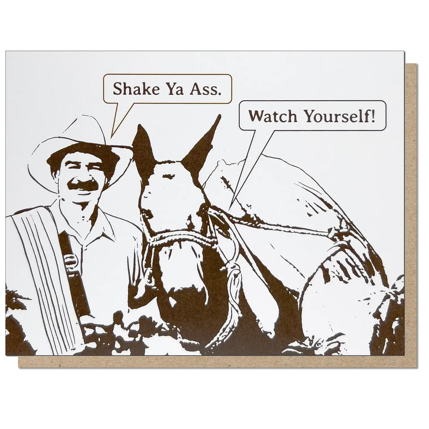 Guttersnipe Press Greetings Stationery > Greeting Cards Shake Ya Ass Greeting Card 1133