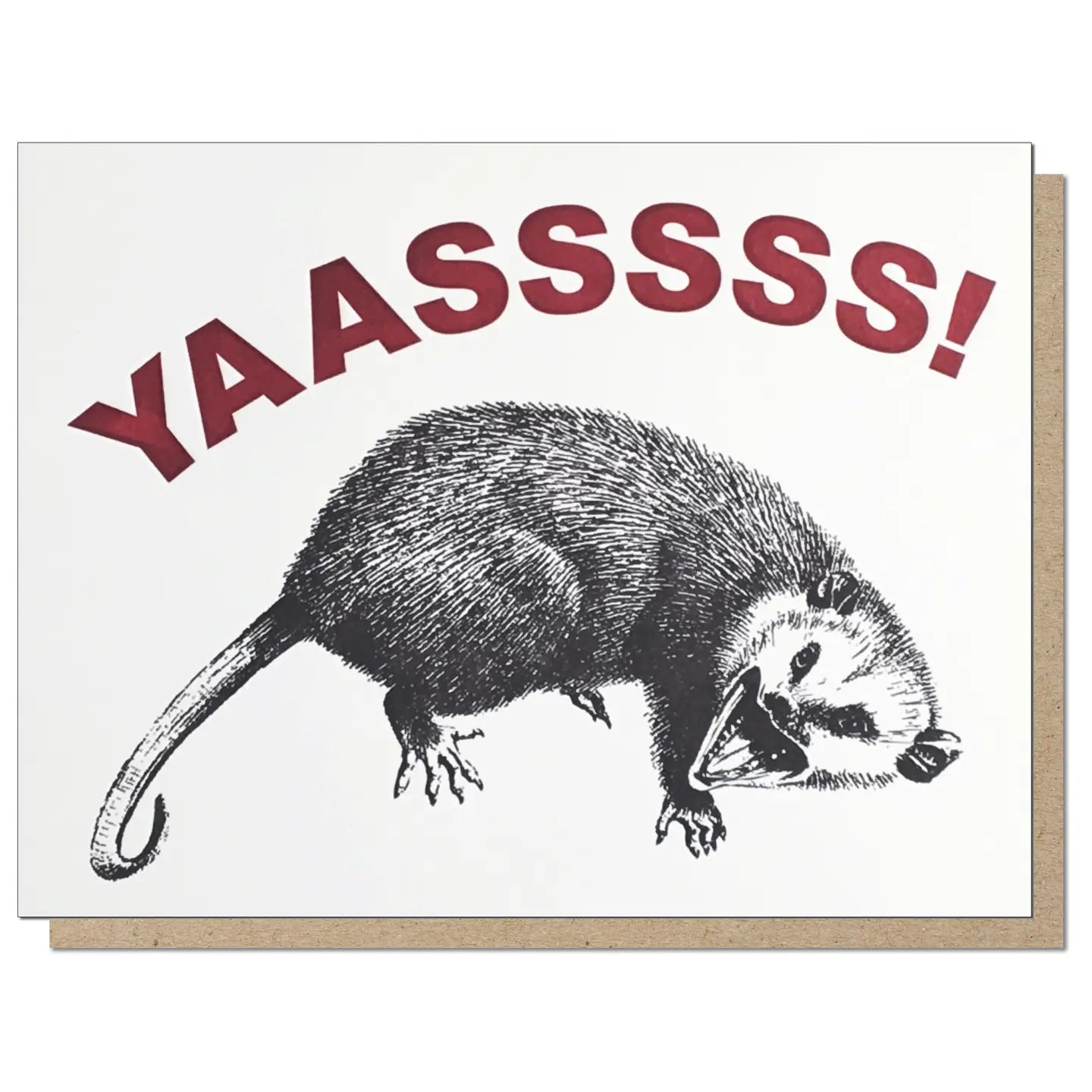 Guttersnipe Press Greetings Stationery > Greeting Cards Yas Possum Greeting Card 1046
