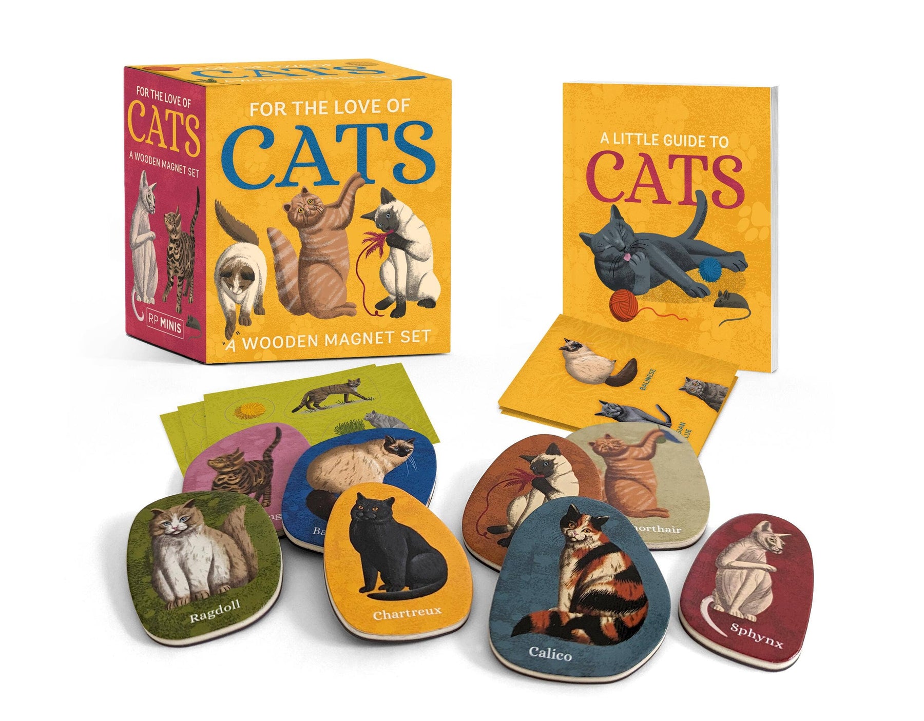 Hachette Book Group Decor > Magnets For The Love Of Cats: A Wooden Magnet Set 9780762483105 9780762483105