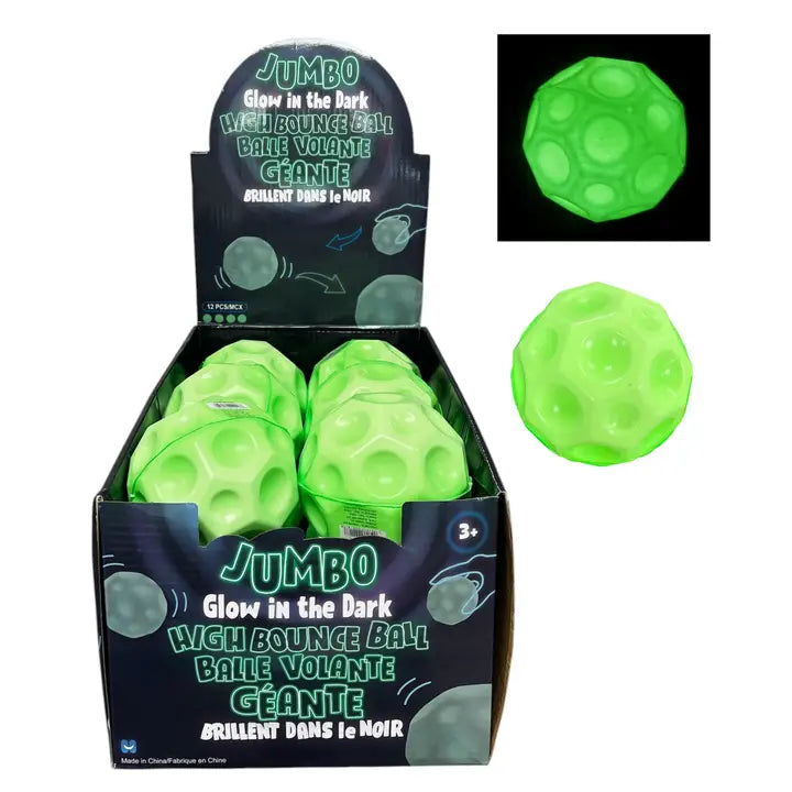 Handee Products (HPC) Toys > Fidget Toys Handee: Jumbo Glow in the Dark Super High Bounce Ball 064049220188 BA1018