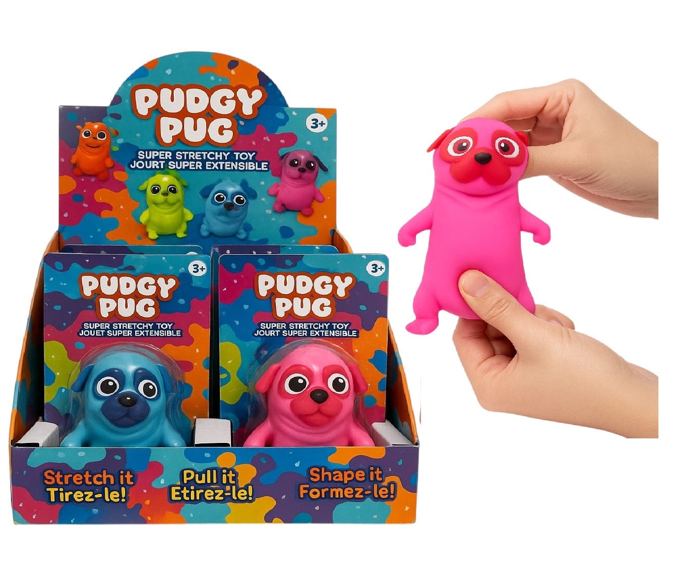 Handee Products (HPC) Toys > Fidget Toys Handee: Stretchy Toy - Pudgy Pug 064049358737 NV3873