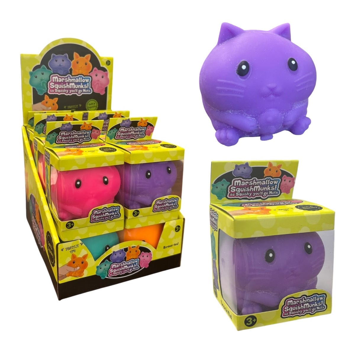Handee Products (HPC) Toys > Fidget Toys Hardee: Neon Marshmallow Squishmunks 064049356610 NV3661