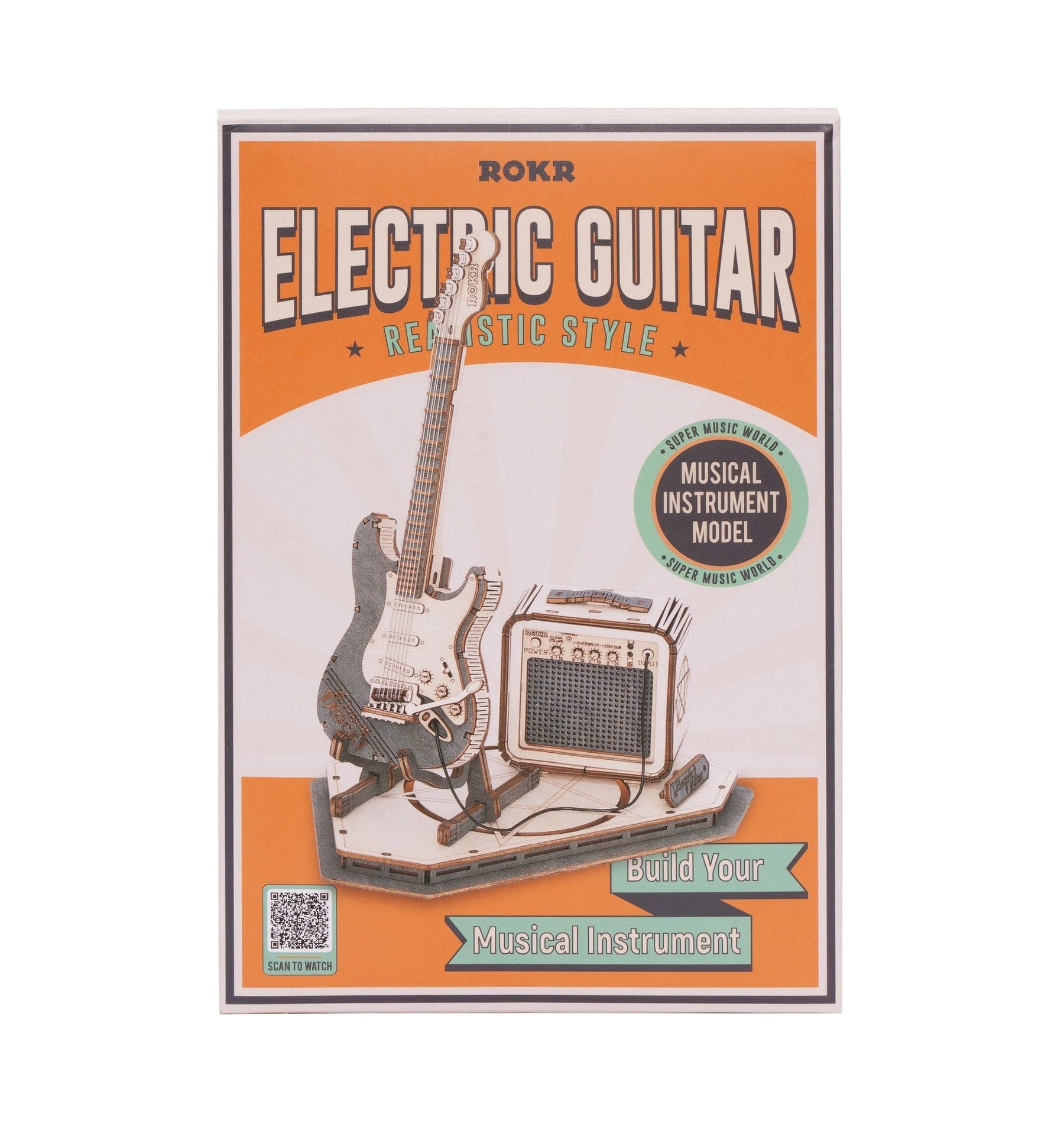 Hands Craft Model Kits > Other Model Kits 3D Laser Cut Wooden Puzzle: Electric Guitar 810101580468 TG605K