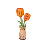 Hands Craft Model Kits > Other Model Kits 3D Wooden Flower Puzzle: Orange Tulip 810101581625