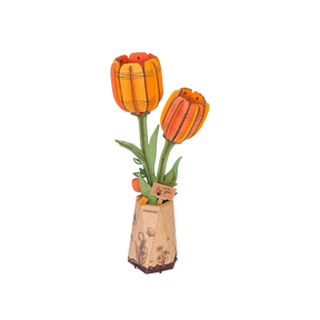 Hands Craft Model Kits > Other Model Kits 3D Wooden Flower Puzzle: Orange Tulip 810101581625