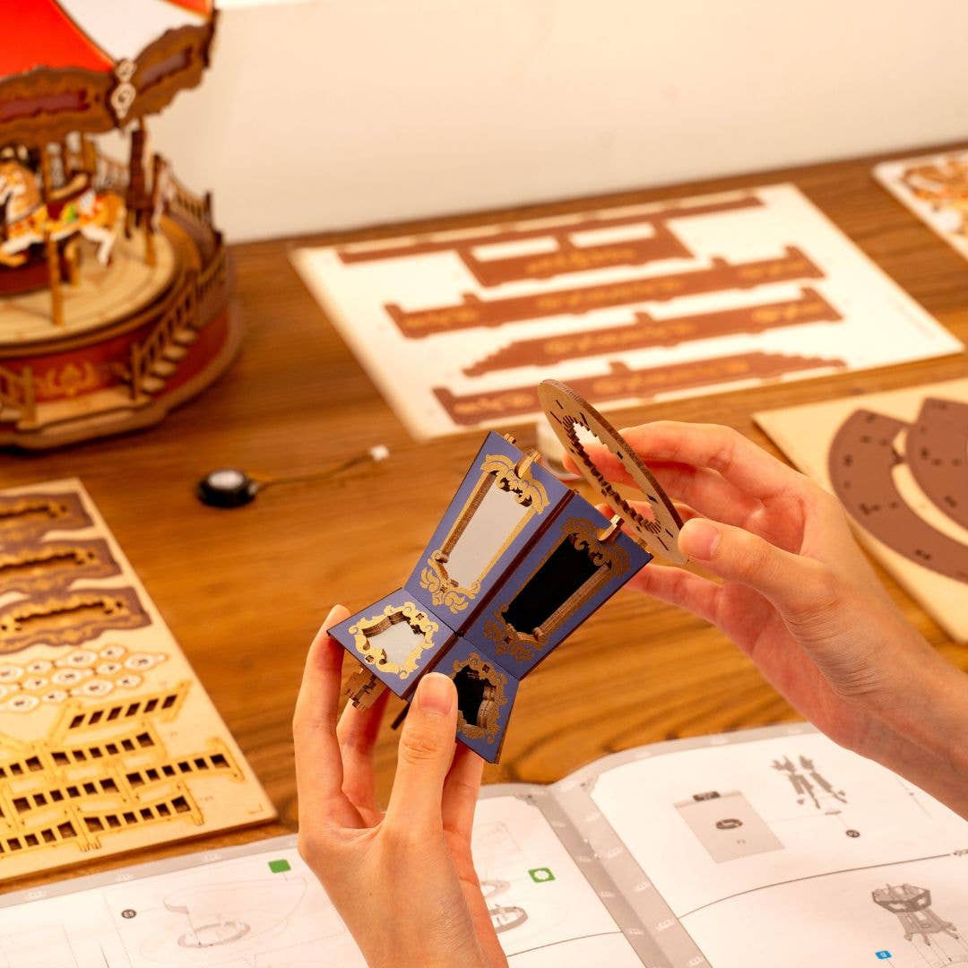 Hands Craft Model Kits > Other Model Kits 3D Wooden Puzzle: Classic Carousel 810101582431 AMC01