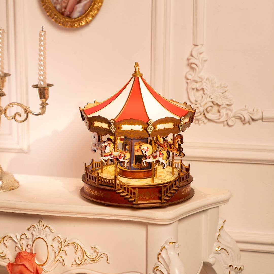 Hands Craft Model Kits > Other Model Kits 3D Wooden Puzzle: Classic Carousel 810101582431 AMC01
