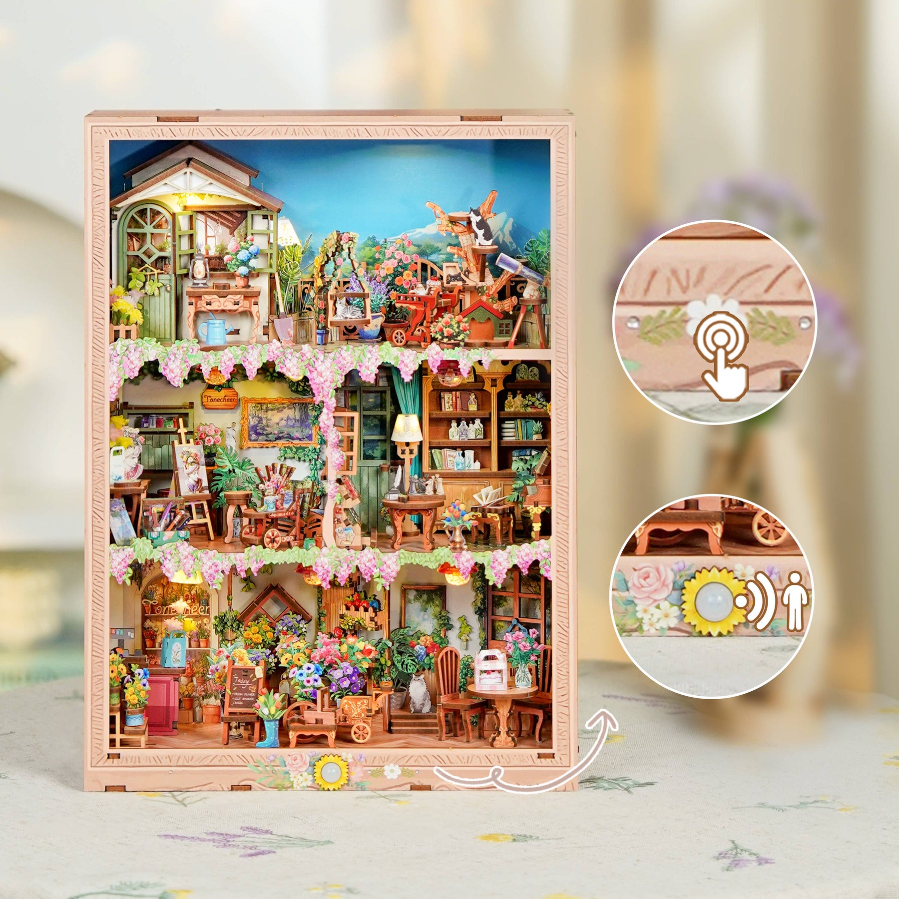 Hands Craft Model Kits > Other Model Kits DIY 3D Puzzle Kit: Blossom Time w/ Dust Cover 810101583315 HTQ455