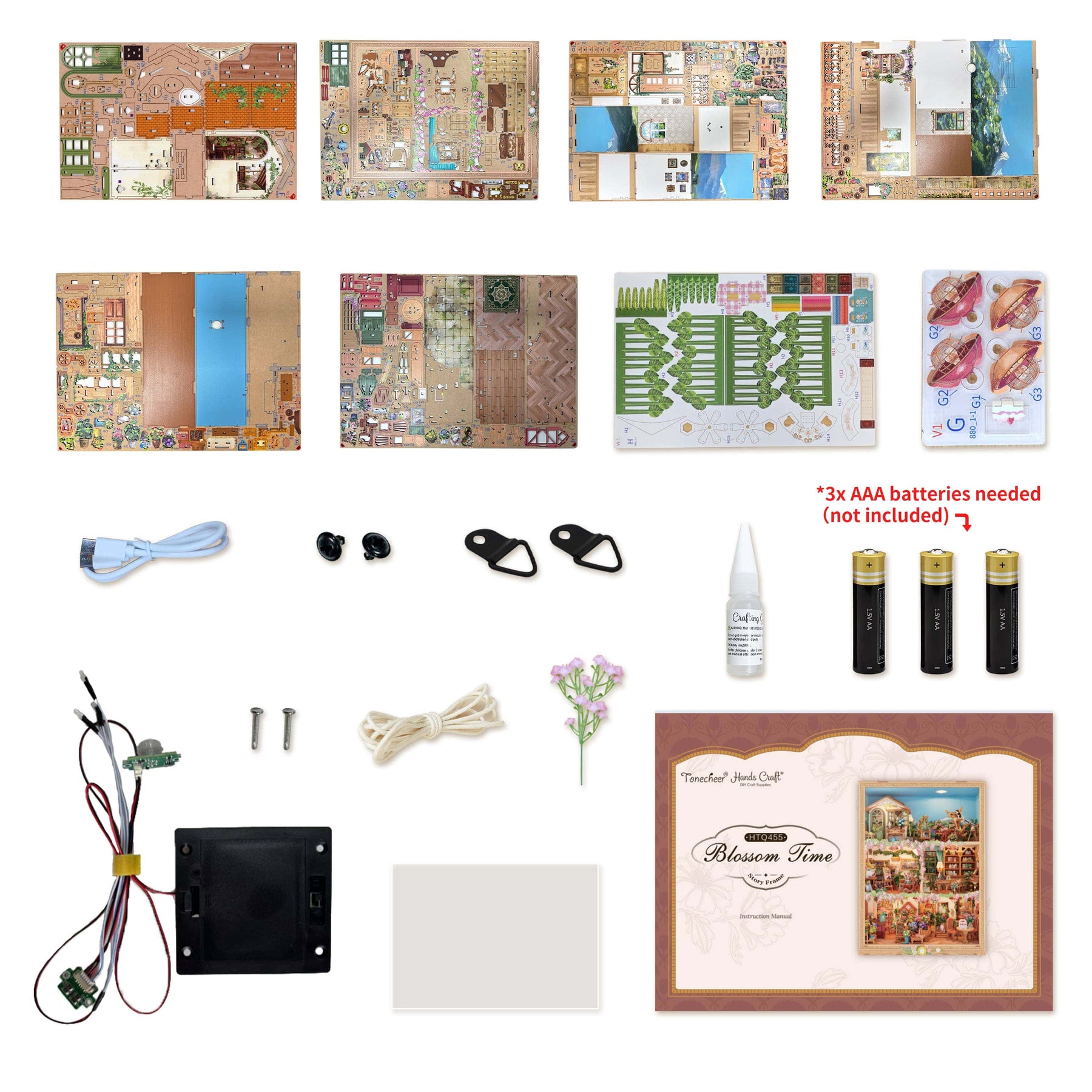 Hands Craft Model Kits > Other Model Kits DIY 3D Puzzle Kit: Blossom Time w/ Dust Cover 810101583315 HTQ455