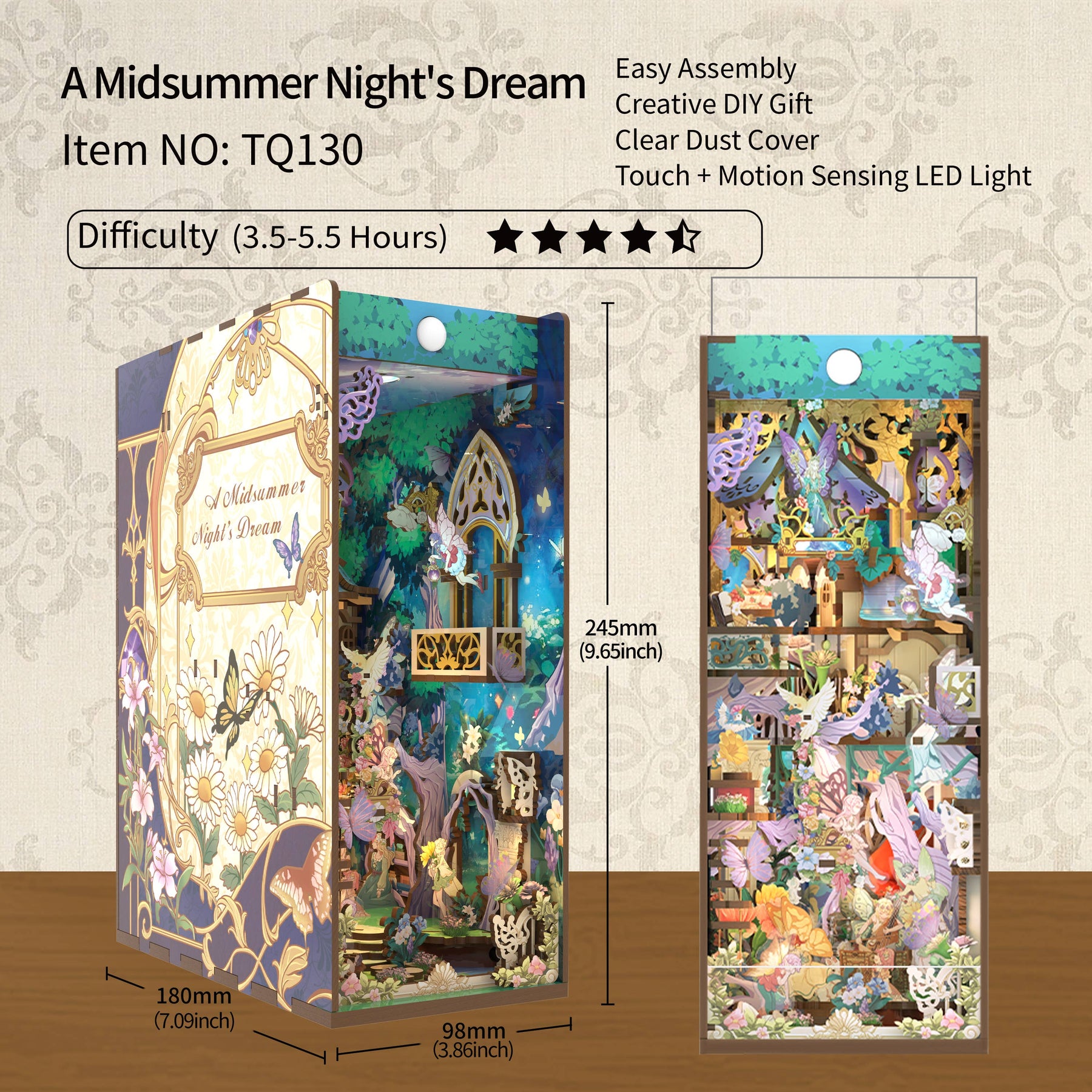 Hands Craft Model Kits > Other Model Kits DIY Book Nook Kit: A Midsummer Night's Dream with Dust Cover 6971683351304 TQ130