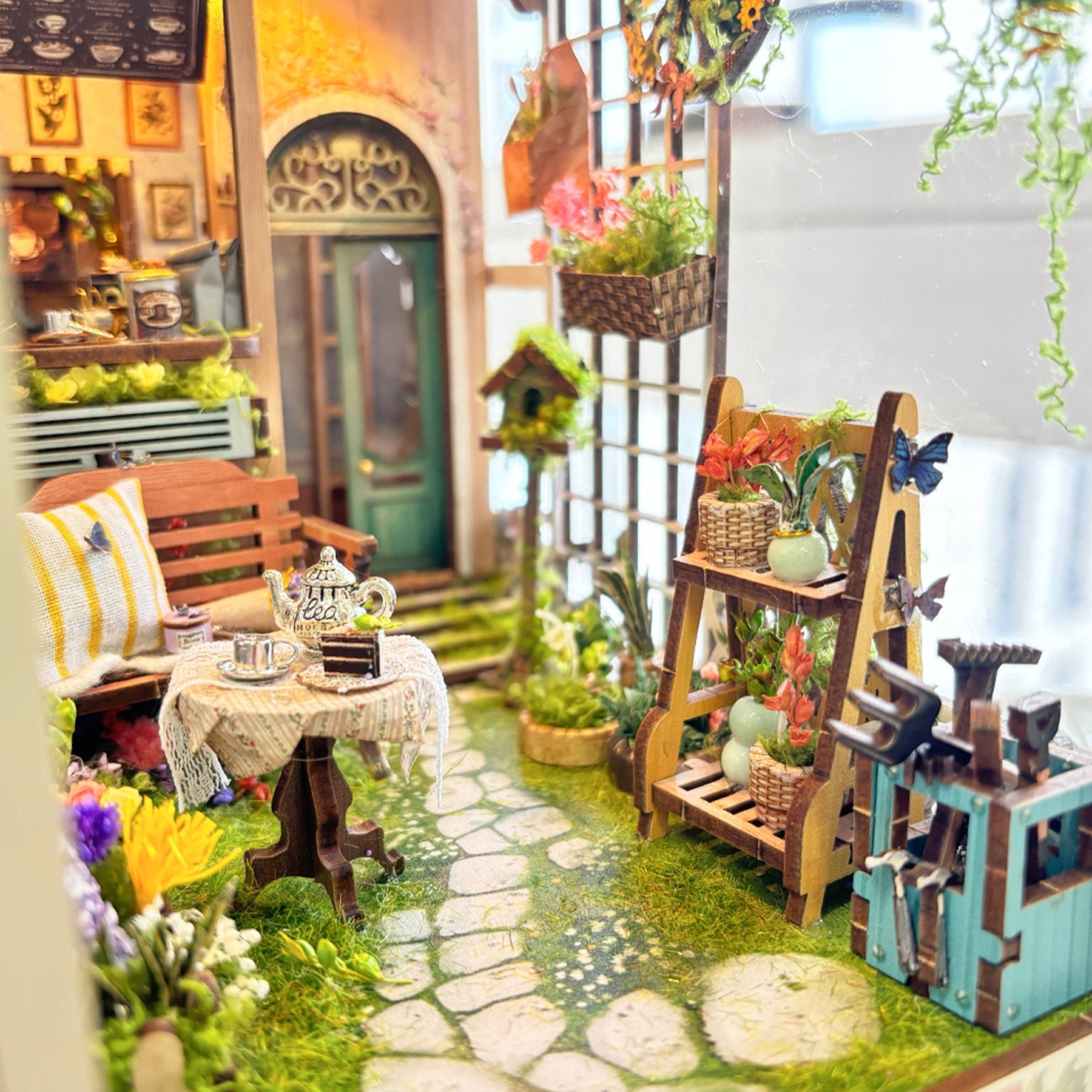 Hands Craft Model Kits > Other Model Kits DIY Book Nook Kit: Bloom Garden Café 810101583704 BNH104