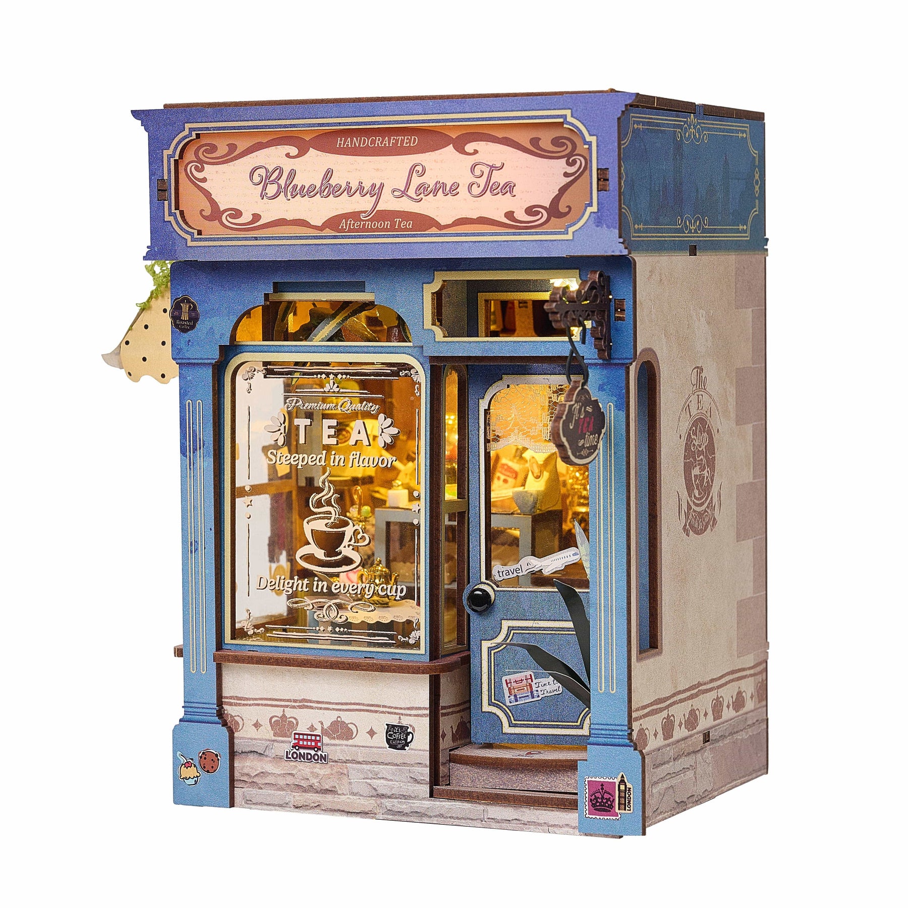Hands Craft Model Kits > Other Model Kits DIY Book Nook Kit: Blueberry Lane Tea 810101583339 MIN205