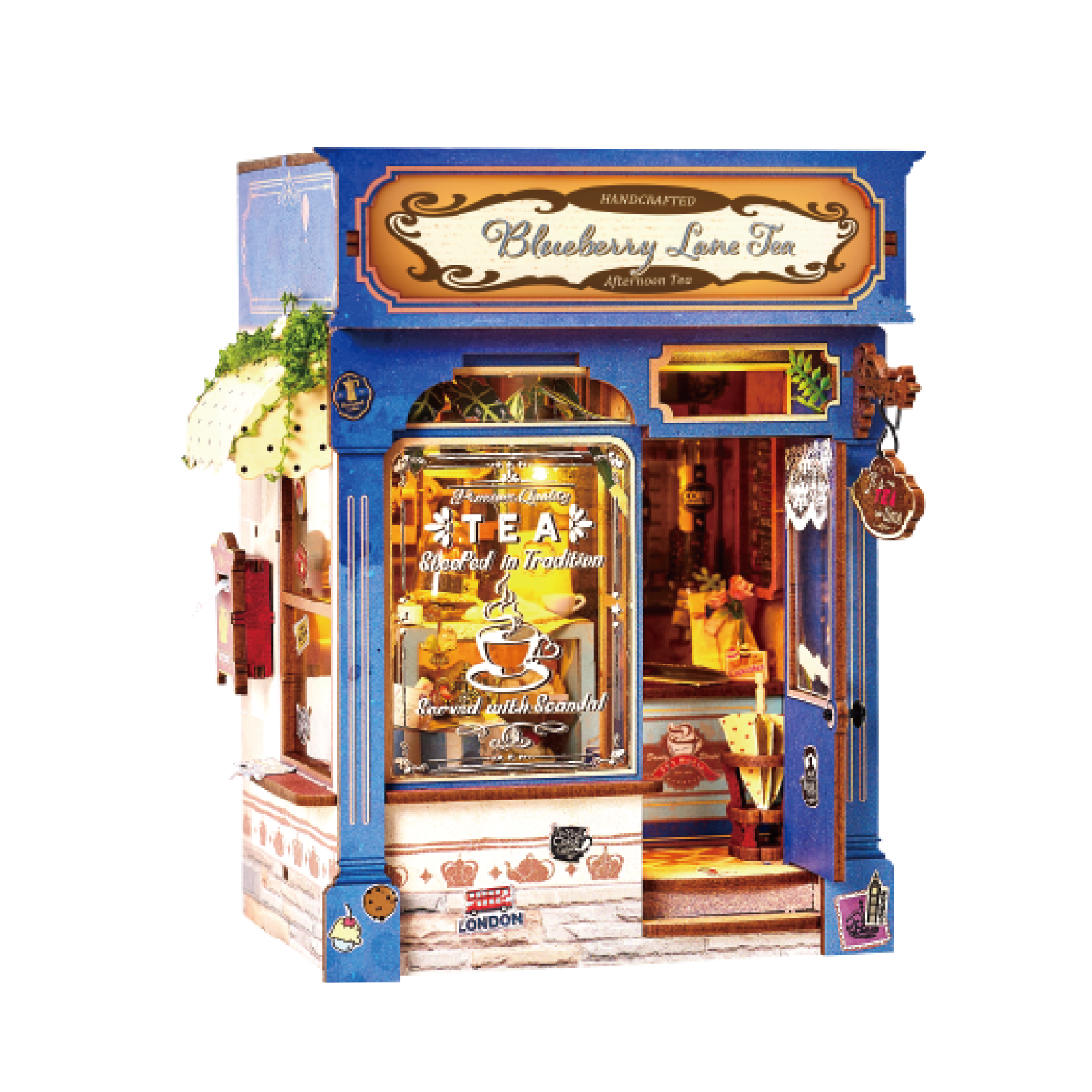 Hands Craft Model Kits > Other Model Kits DIY Book Nook Kit: Blueberry Lane Tea 810101583339 MIN205