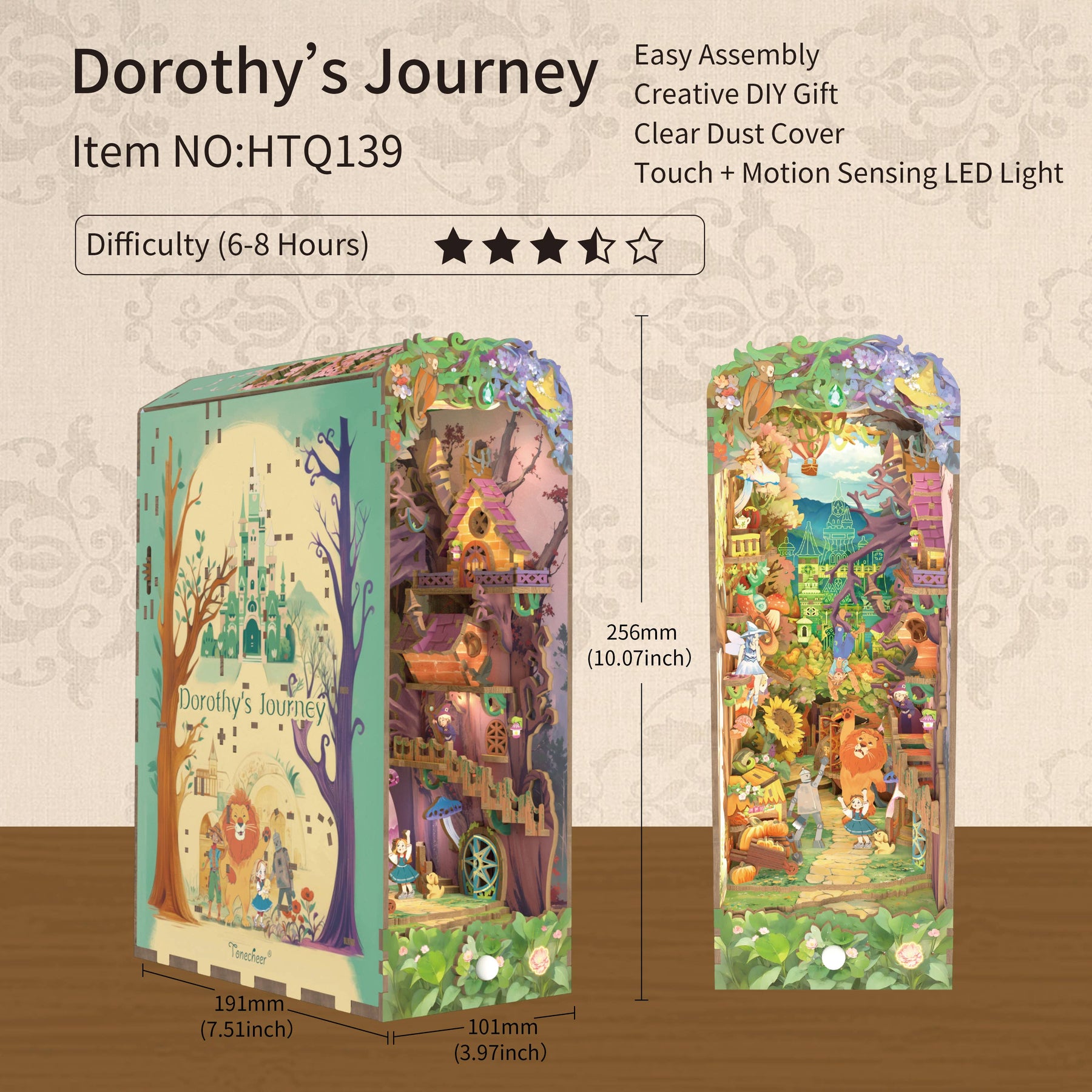 Hands Craft Model Kits > Other Model Kits DIY Book Nook Kit: Dorothy's Journey w/ Dust Cover 810101583292 HTQ139