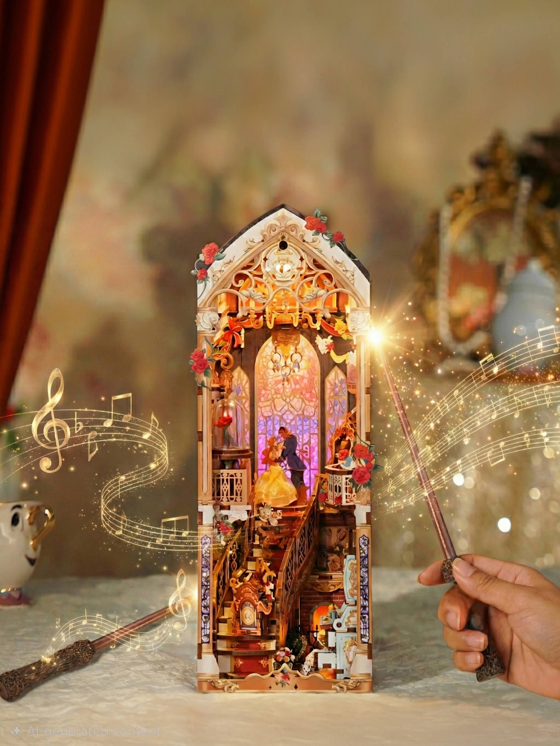 Hands Craft Model Kits > Other Model Kits DIY Book Nook Kit: Enchanted Rose w/ Dust Cover 810101583179 HTQ147