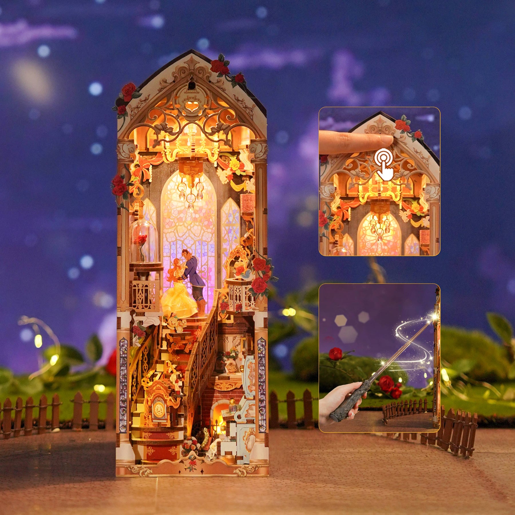 Hands Craft Model Kits > Other Model Kits DIY Book Nook Kit: Enchanted Rose w/ Dust Cover 810101583179 HTQ147