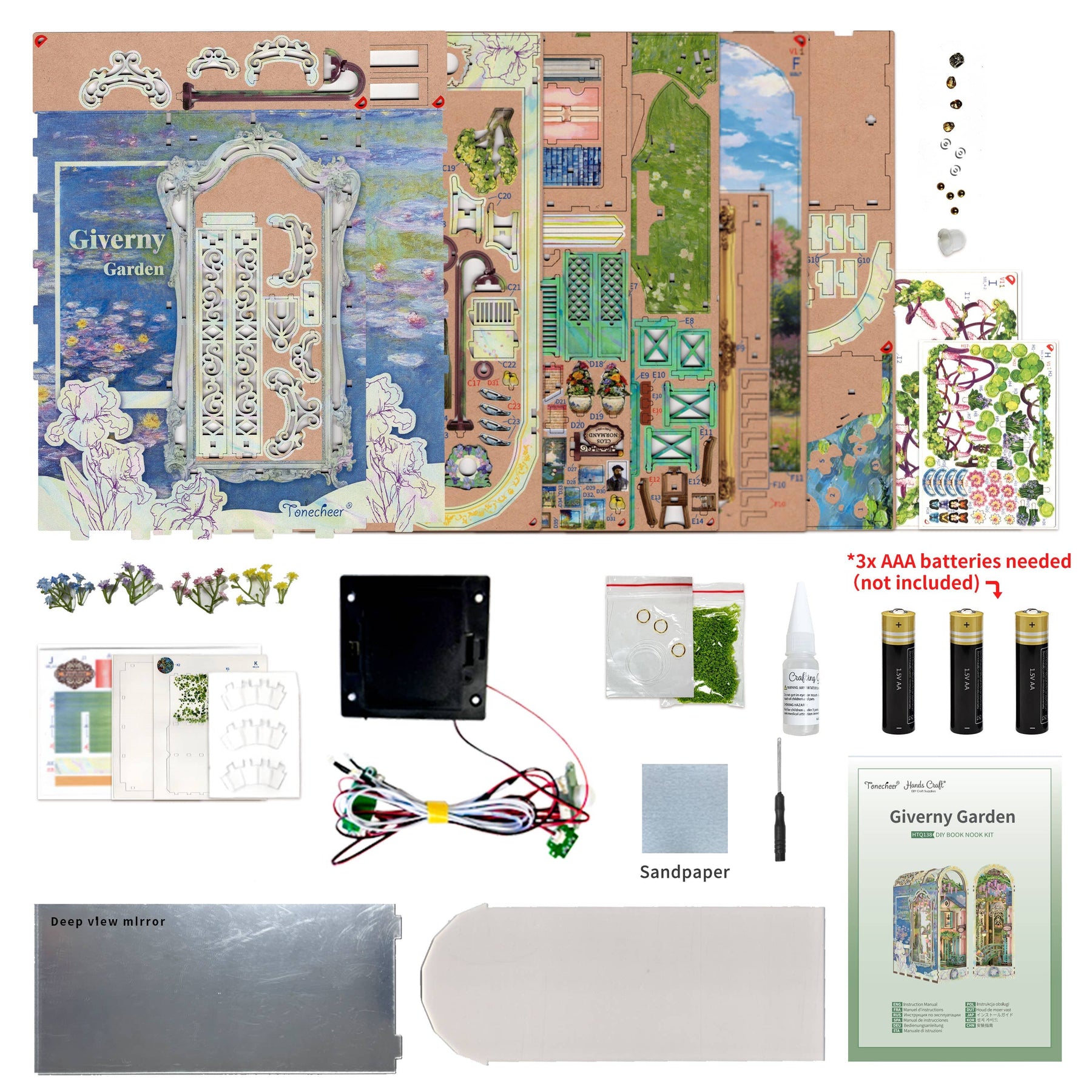 Hands Craft Model Kits > Other Model Kits DIY Book Nook Kit: Giverny Garden w/ Dust Cover 810101583186 HTQ138